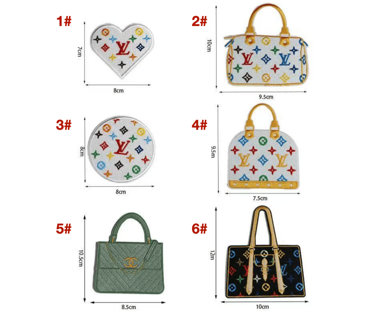 Embroidery LV Chanel Bag iron on Patches Custom Clothing Jackets - mingfabricstore