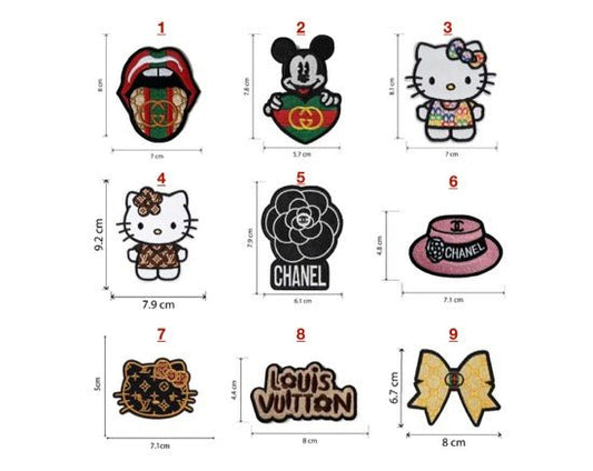 Embroidery LV Chanel Gucci iron on patches Custom Clothing Jackets - mingfabricstore