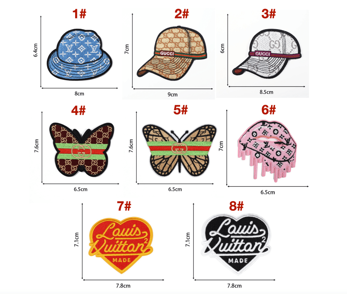 Embroidery LV Gucci Patches Custom Clothing Jackets - mingfabricstore