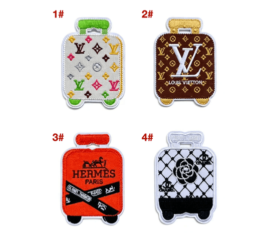 Embroidery LV iron on Luggage Patches Custom Clothing Jackets - mingfabricstore