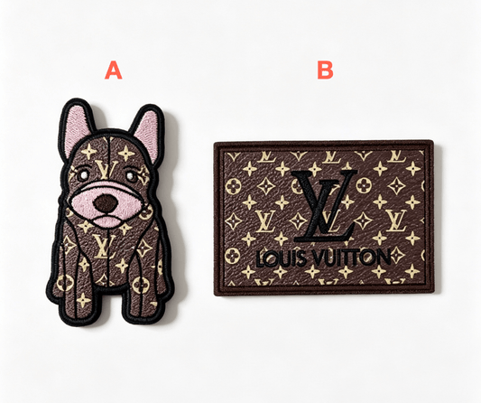 Embroidery LV iron on Patches Custom Clothing Jackets - mingfabricstore