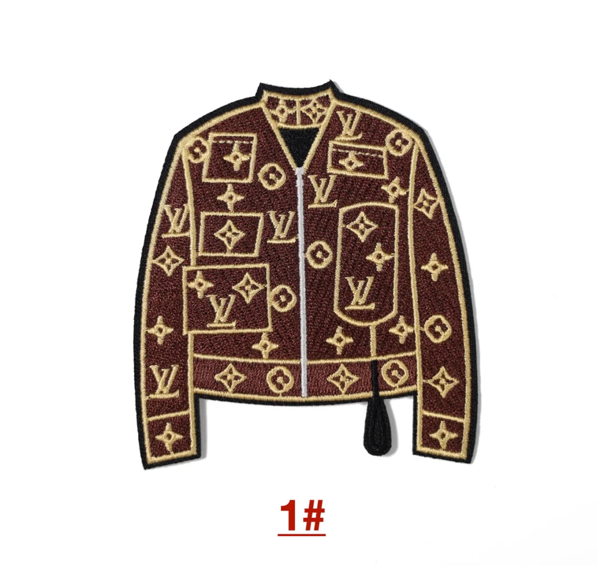 Embroidery LV iron on Patches Custom Clothing Jackets - mingfabricstore