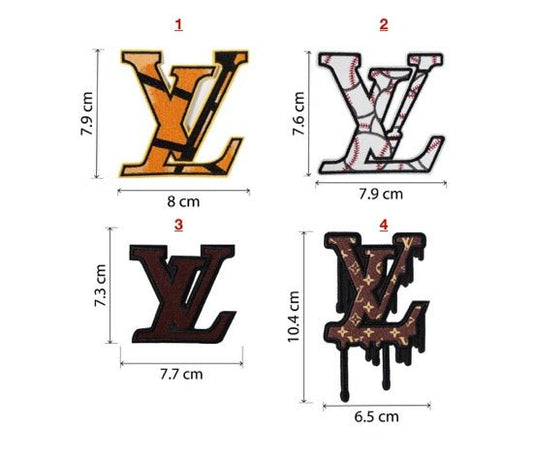 Embroidery LV iron on Patches Custom Clothing Jackets - mingfabricstore