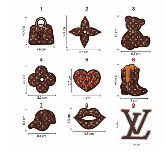 Embroidery LV iron on Patches Custom Clothing Jackets - mingfabricstore