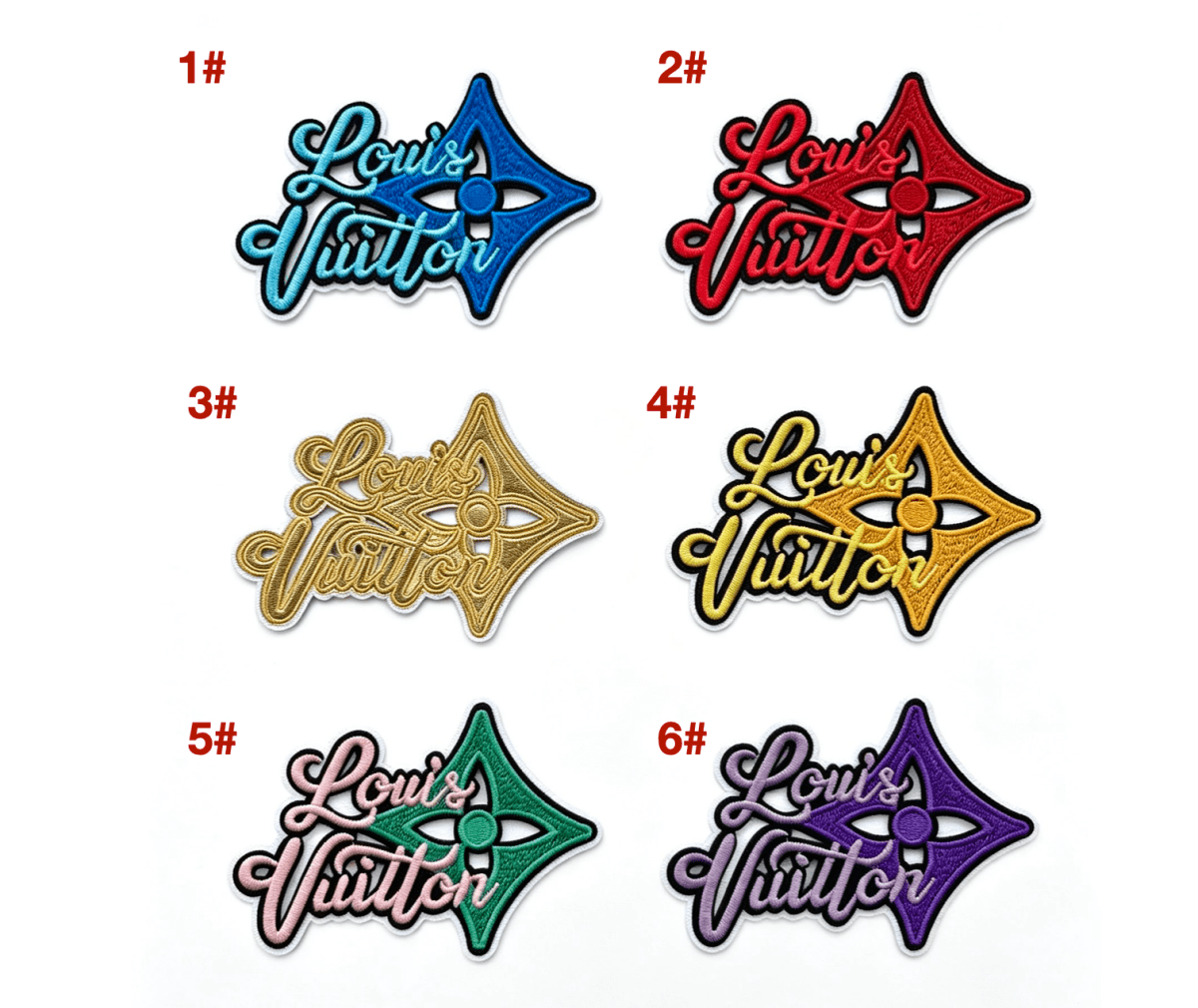 Embroidery LV iron on Patches Custom Clothing Jackets - mingfabricstore