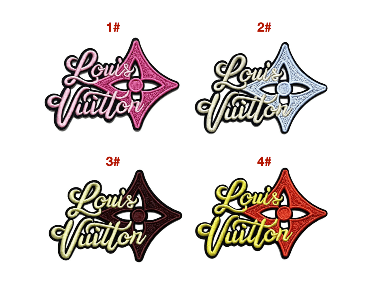 Embroidery LV iron on Patches Custom Clothing Jackets - mingfabricstore