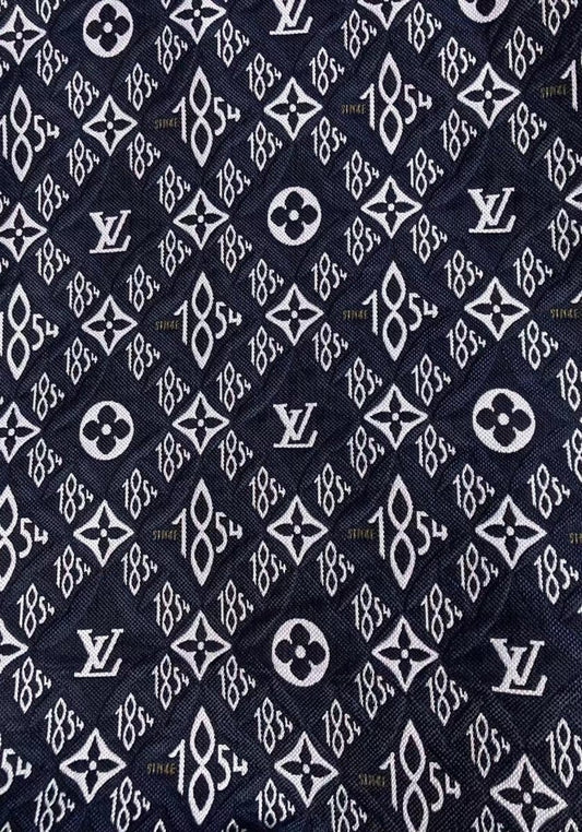 Exquisite Dark Navy Cotton Jacquard Since 1854 Fabric for Bag - mingfabricstore