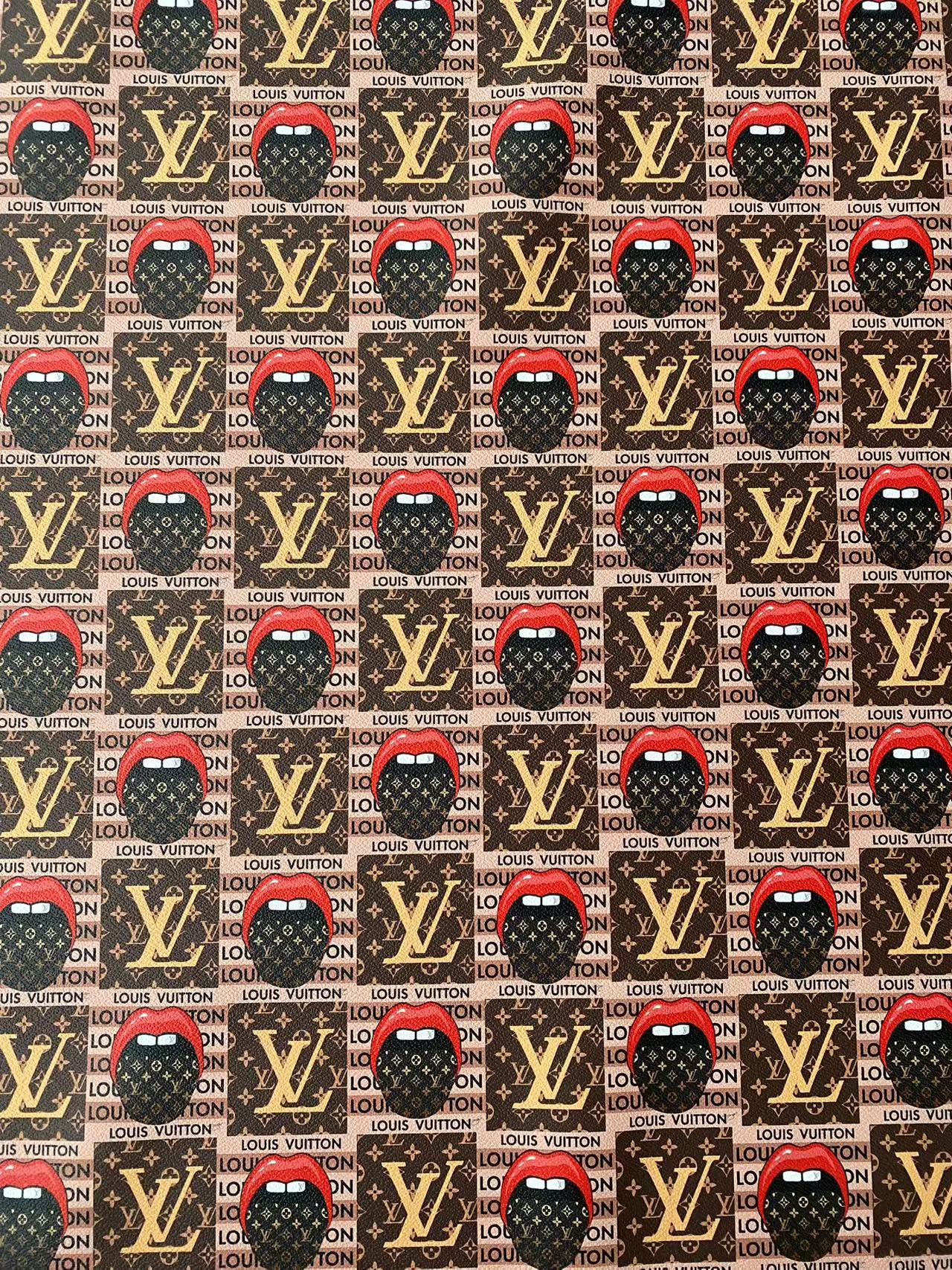 Lip Louis Vuitton Designer Fabric Faux Leather Sheet for Car Upholstery