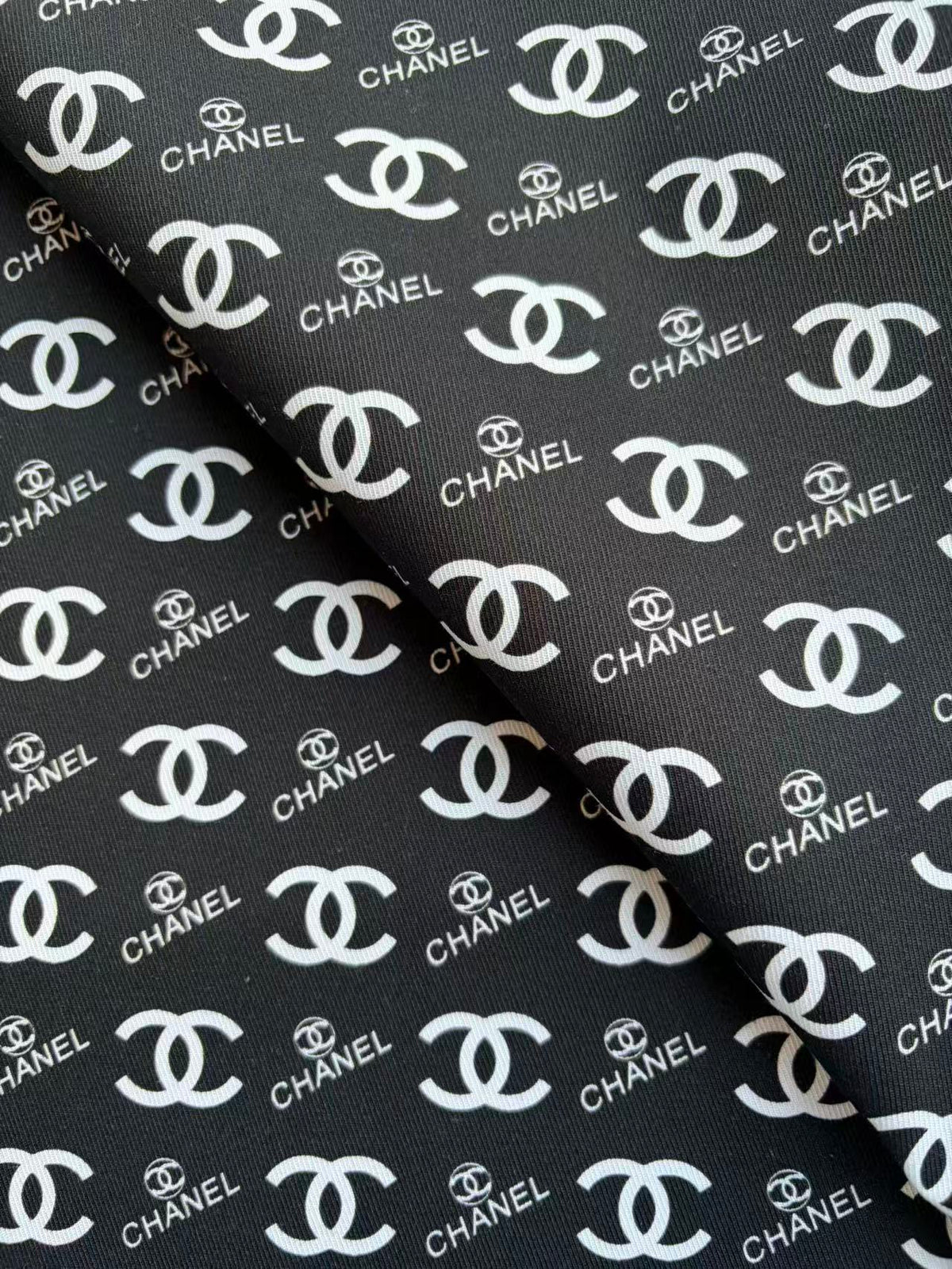 Black Chanel Cotton Sewing Fabric Sold by Yard for Sewing Upholstery DIY Bespoke Quilting