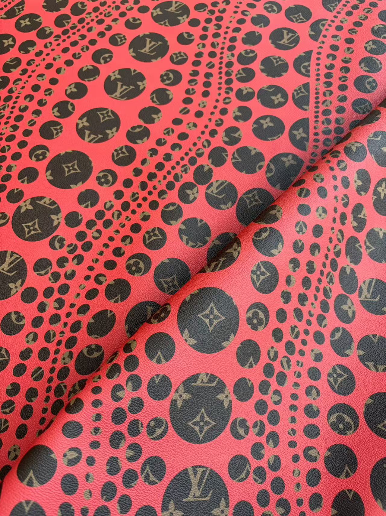 Yayoi Kusama Louis Vuitton Leather Designer Fabric for Bag Repaid DIY Crafts