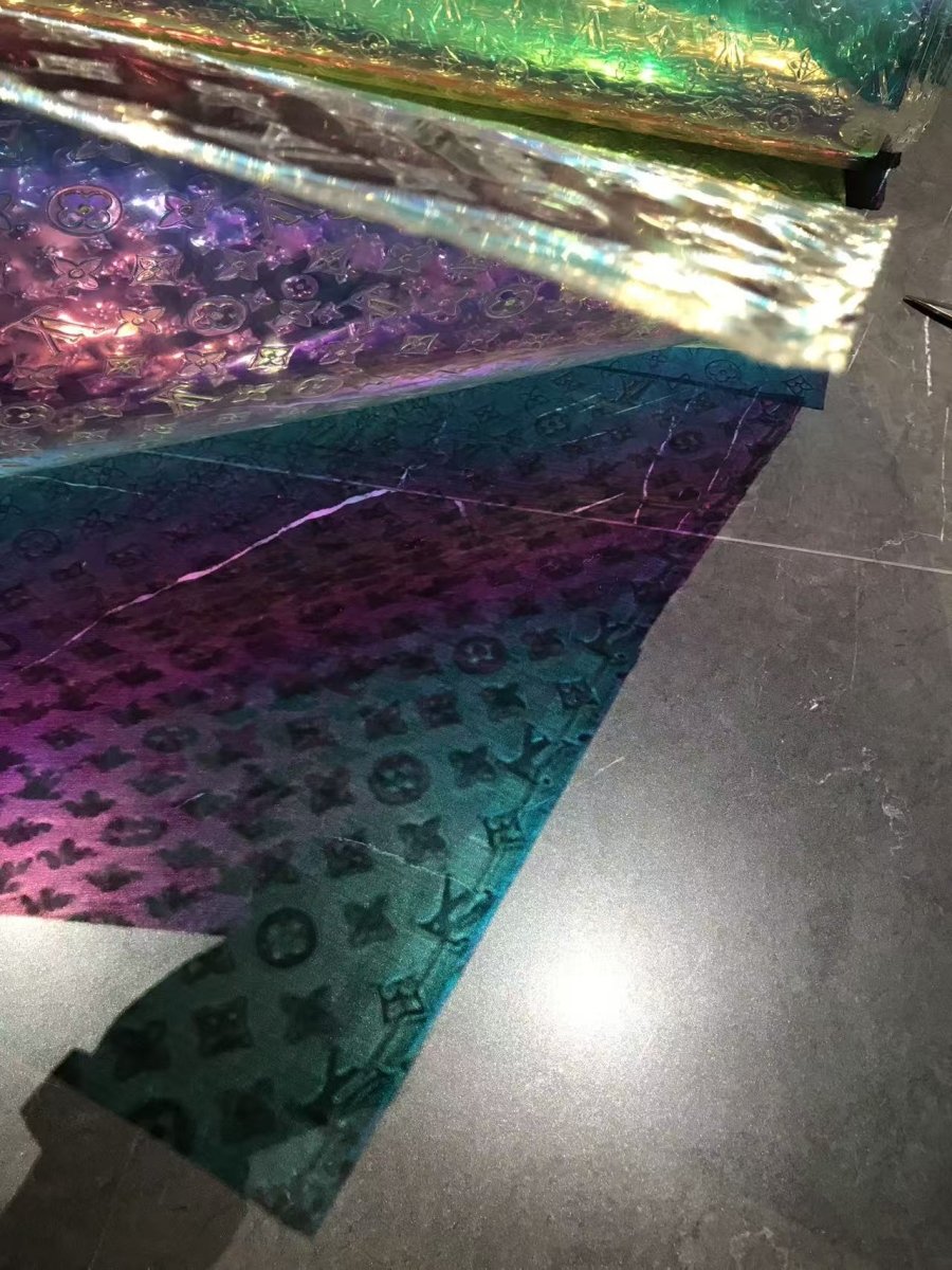 Fantastic reflective shine Louis Vuitton PVC Truck vinyl fabric - mingfabricstore
