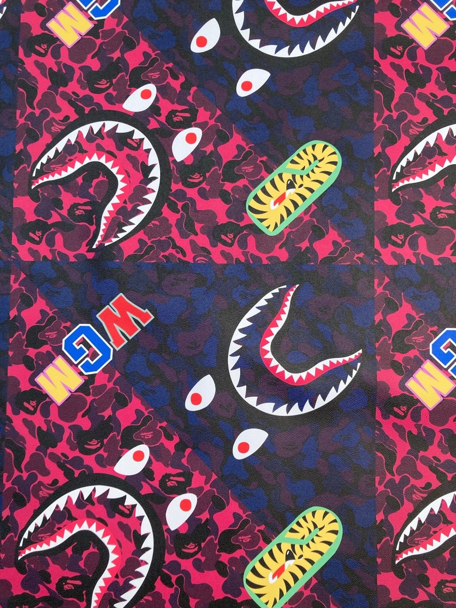 Fashion Designer Leather Material Bape WGM for Custom Sneakers - mingfabricstore