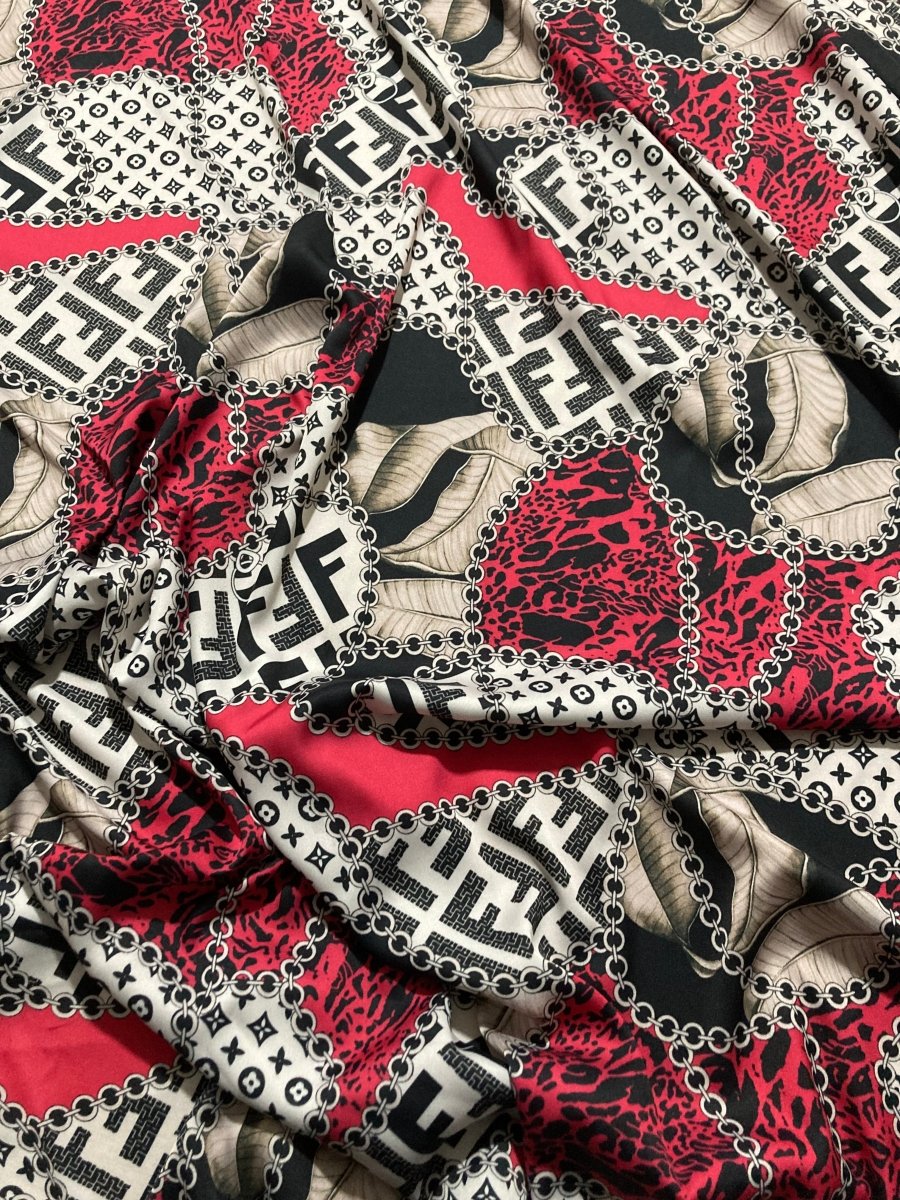 Fendi Louis Vuitton Monogram Satin Fabric for Pajama Custom Handmade - mingfabricstore