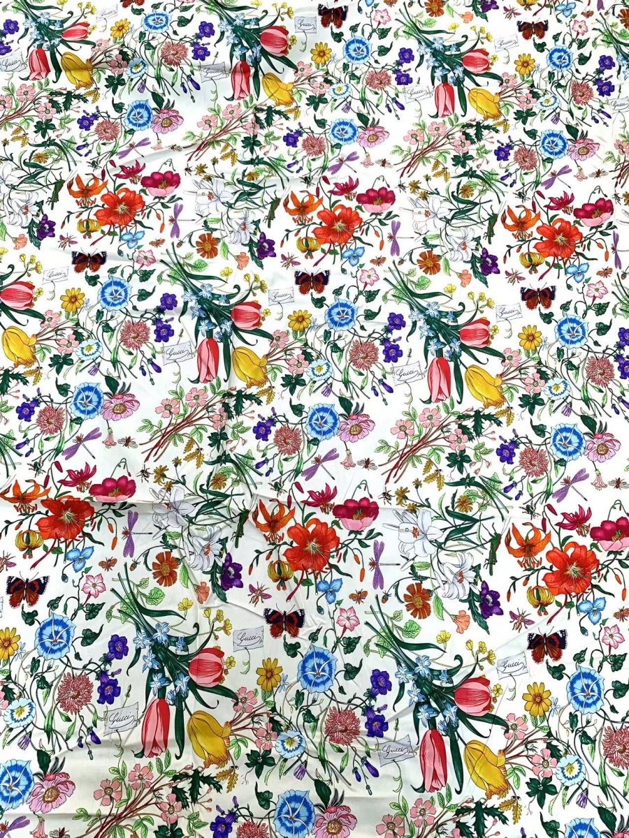 Floral Gucci Blooming Fabric For Custom DIY Upholstery Fabric Sold by Yard - mingfabricstore