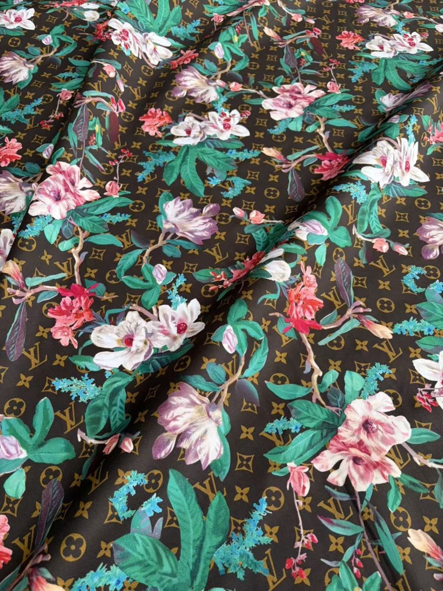 Floral Louis Vuitton Cotton Fabric for DIY Crafts Sewing - mingfabricstore