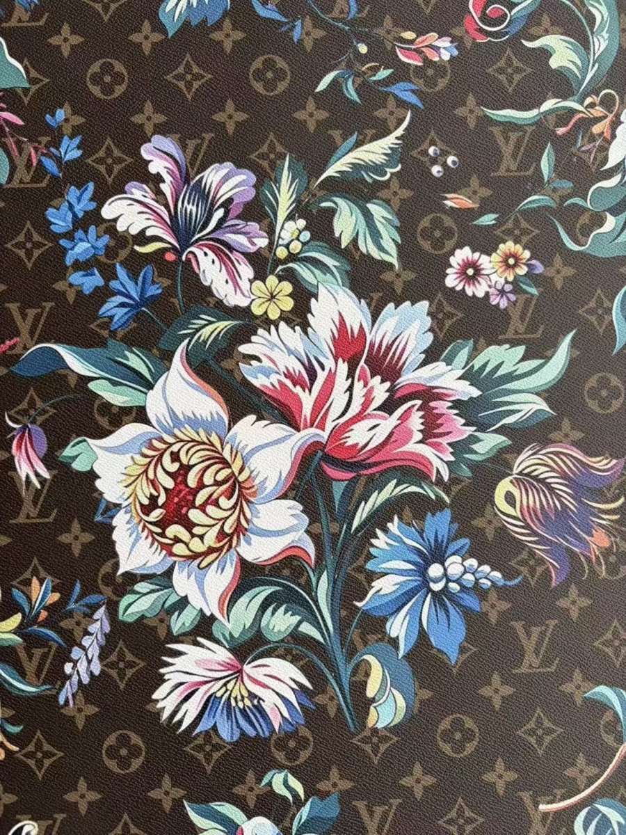 Flower LV Designer Fabric Sneakerhead Leather Car Upholstery Sewing Projects - mingfabricstore