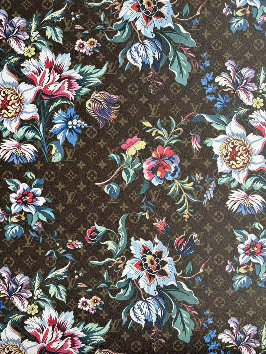 Flower LV Designer Fabric Sneakerhead Leather Car Upholstery Sewing Projects - mingfabricstore