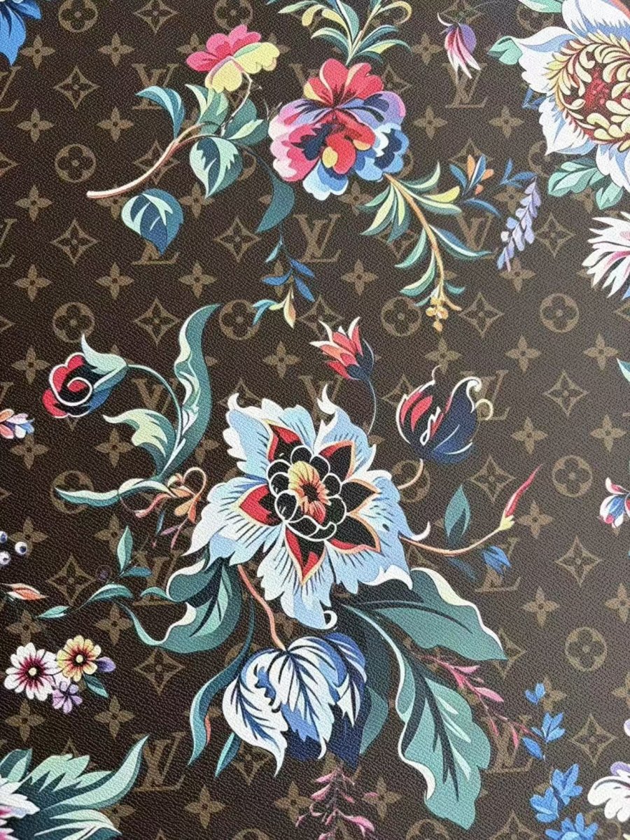 Flower LV Designer Fabric Sneakerhead Leather Car Upholstery Sewing Projects - mingfabricstore