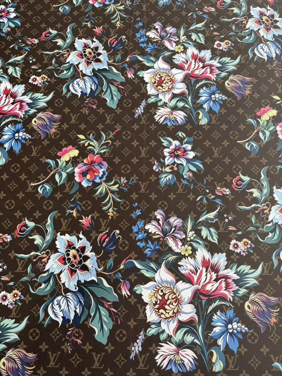 Flower LV Designer Fabric Sneakerhead Leather Car Upholstery Sewing Projects - mingfabricstore