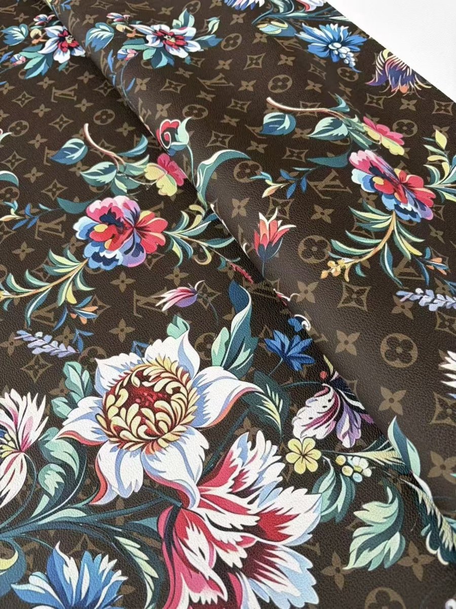Flower LV Designer Fabric Sneakerhead Leather Car Upholstery Sewing Projects - mingfabricstore