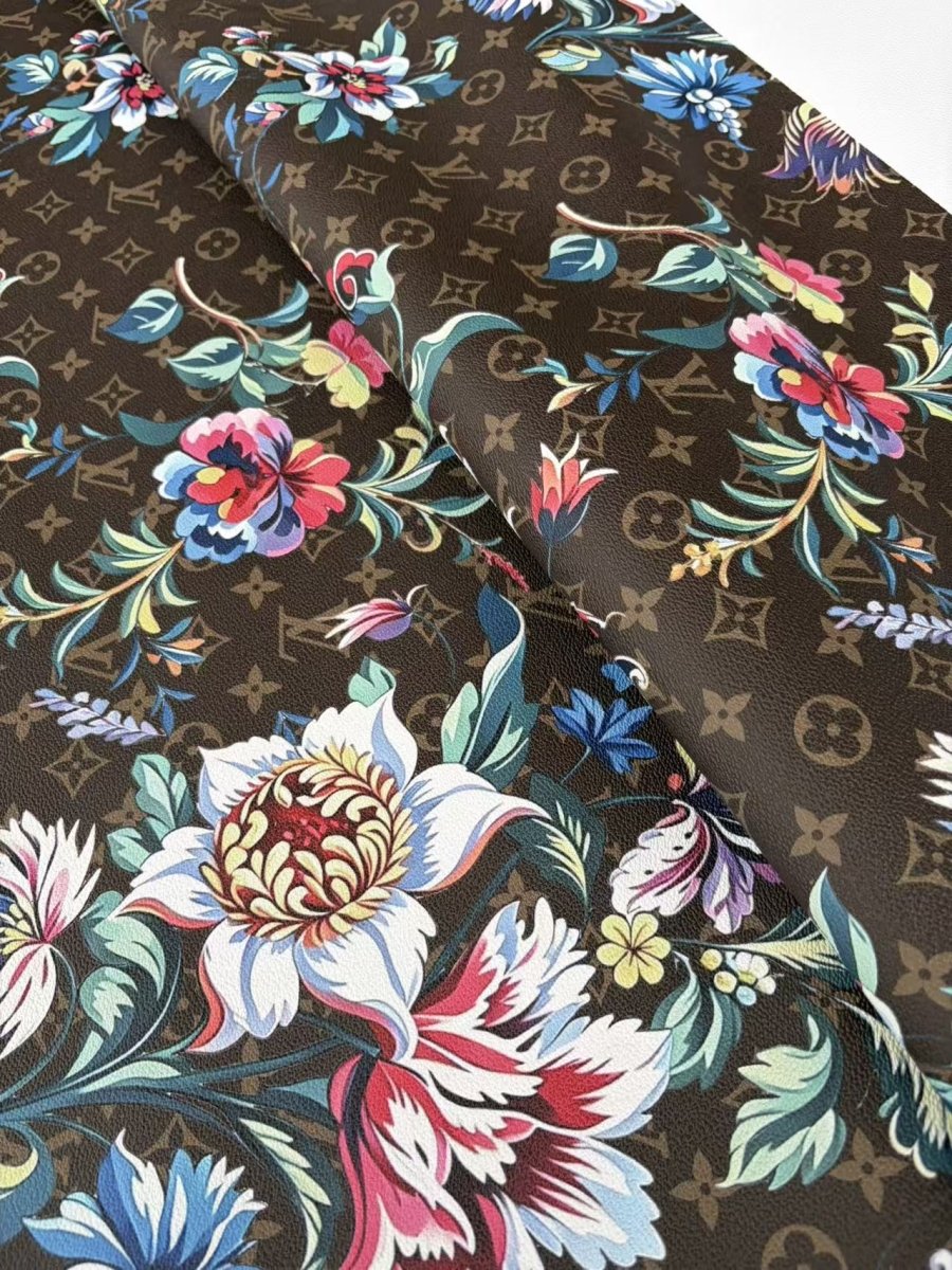 Flower LV Designer Fabric Sneakerhead Leather Car Upholstery Sewing Projects - mingfabricstore