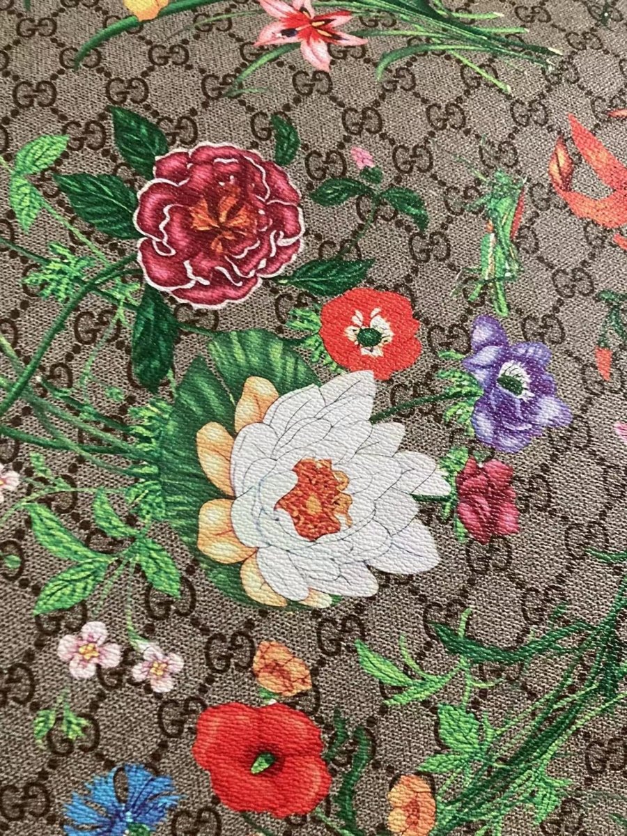 Flowers Forrest Gucci Classic Designer Leather Fabric for Custom Sneakers - mingfabricstore
