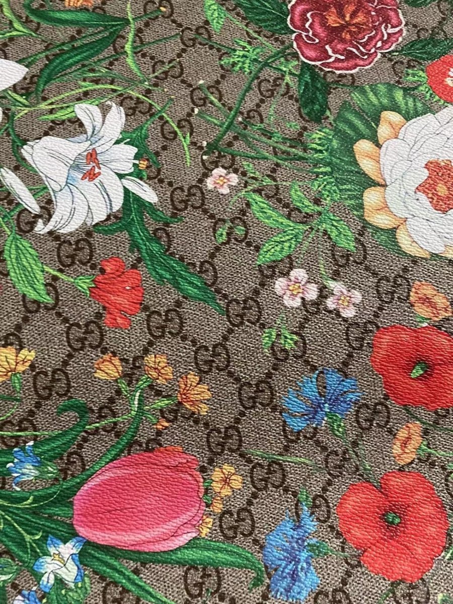 Flowers Forrest Gucci Classic Designer Leather Fabric for Custom Sneakers - mingfabricstore