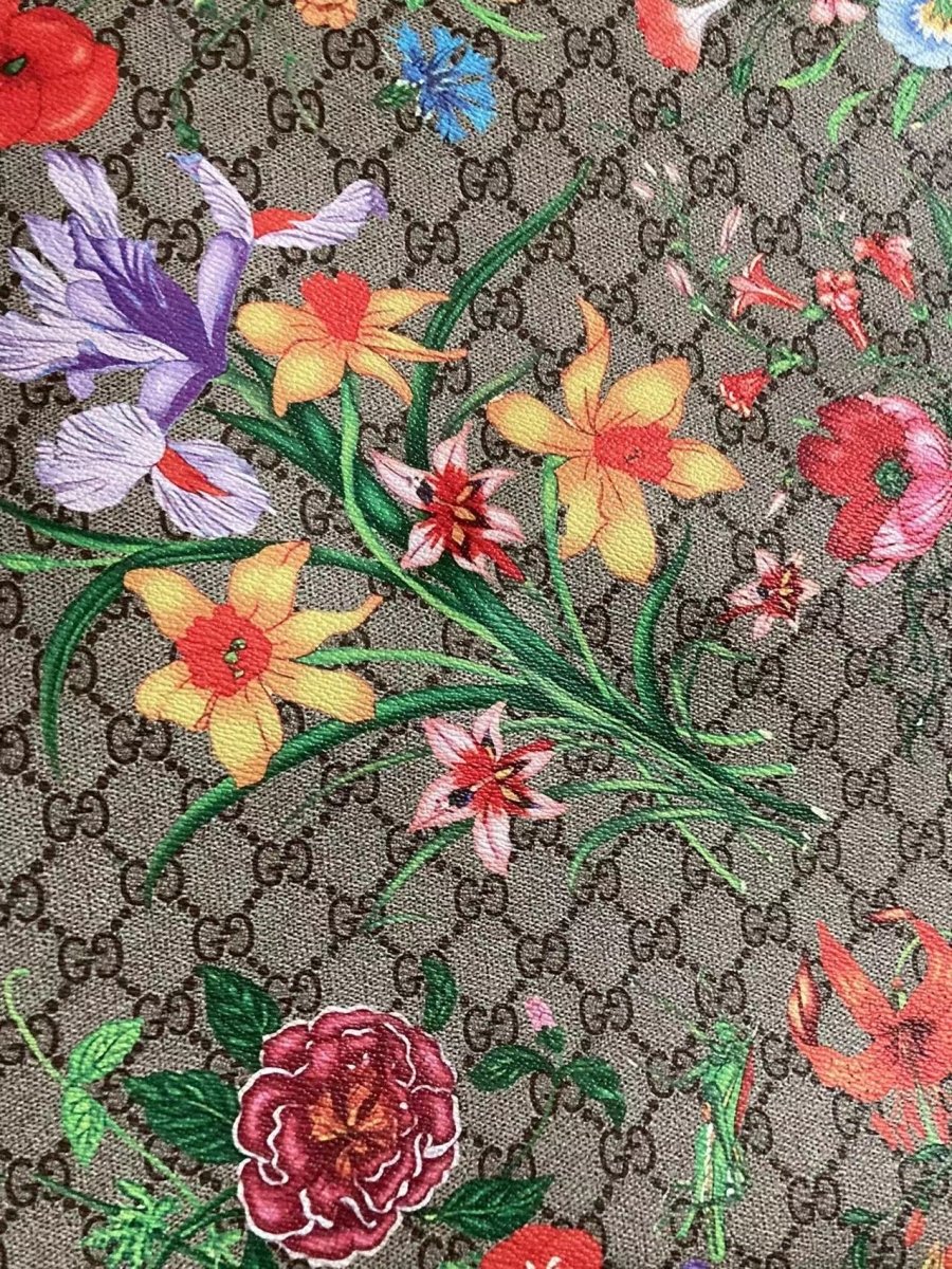 Flowers Forrest Gucci Classic Designer Leather Fabric for Custom Sneakers - mingfabricstore