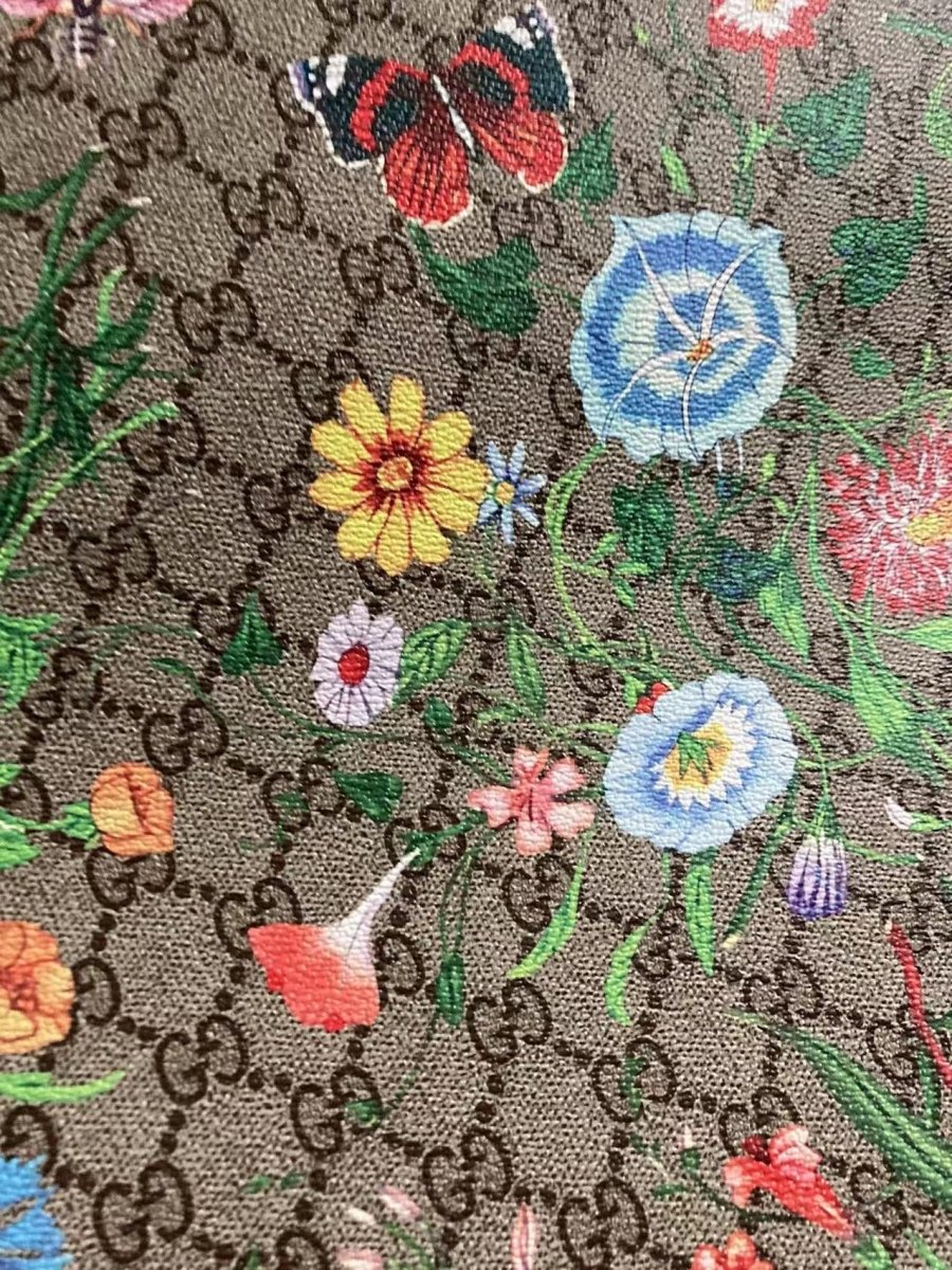 Flowers Forrest Gucci Classic Designer Leather Fabric for Custom Sneakers - mingfabricstore