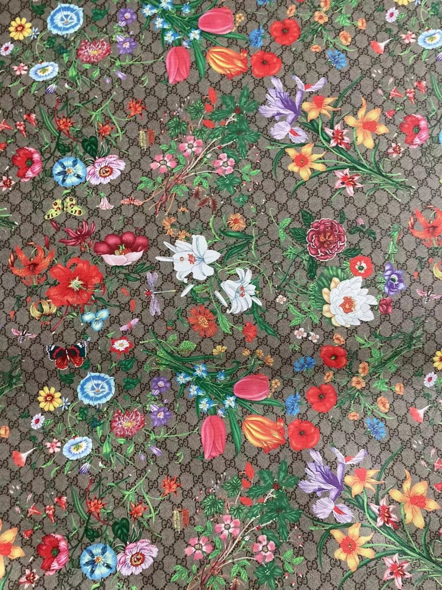Flowers Forrest Gucci Classic Designer Leather Fabric for Custom Sneakers - mingfabricstore