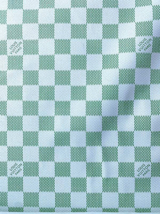 Fresh Green Damier LV Wallet Leather Custom Designer Fabric - mingfabricstore