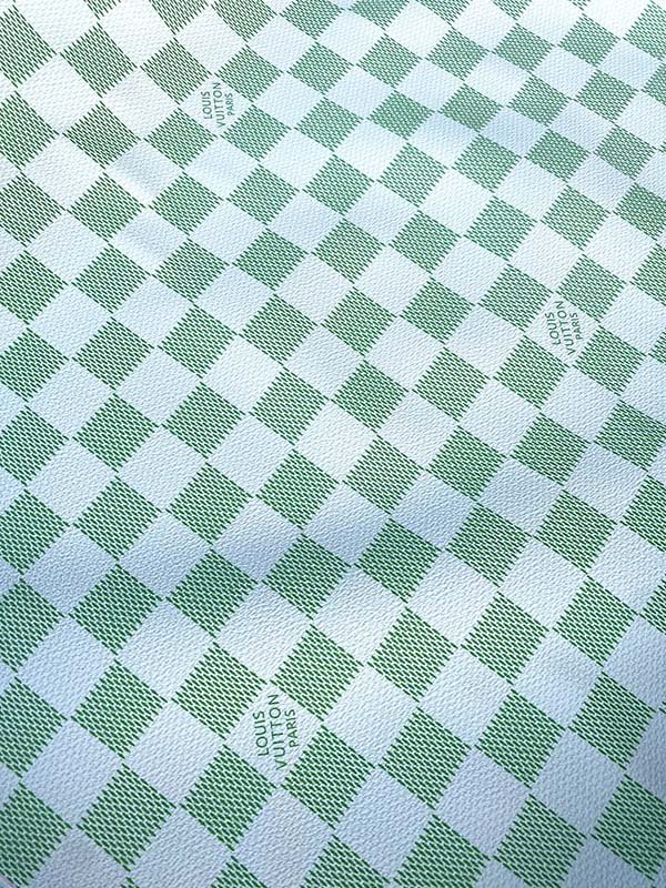 Fresh Green Damier LV Wallet Leather Custom Designer Fabric - mingfabricstore