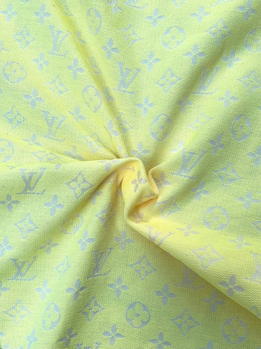 Fresh Yellow Summer LV Cotton Fabric for Clothing - mingfabricstore