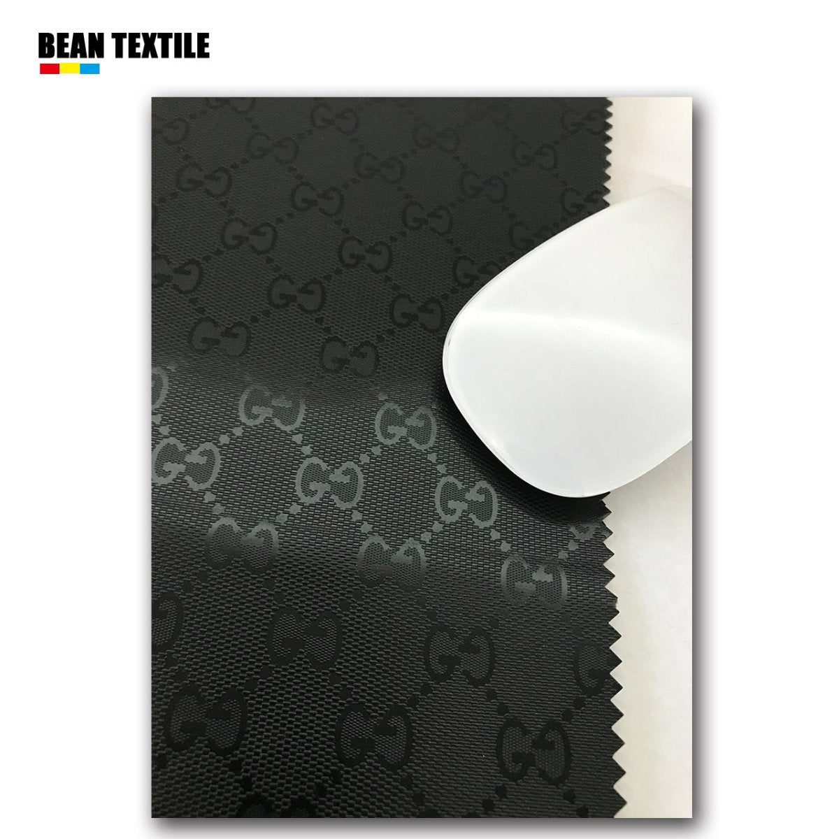 GG Black Gucci vinyl Leather fabric for Bag - mingfabricstore