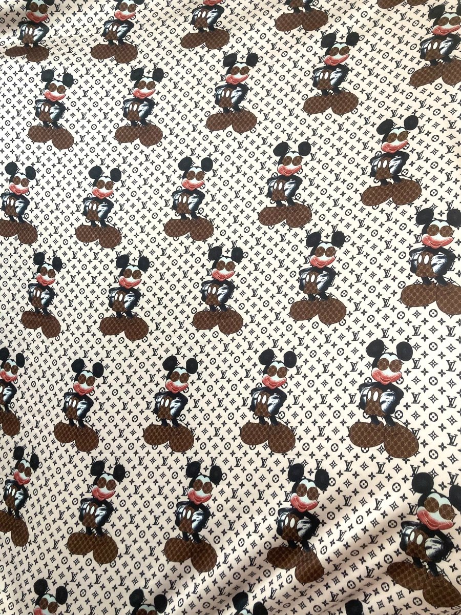 GG Mickey Soft Skin Satin Fabric for Pajama Custom - mingfabricstore