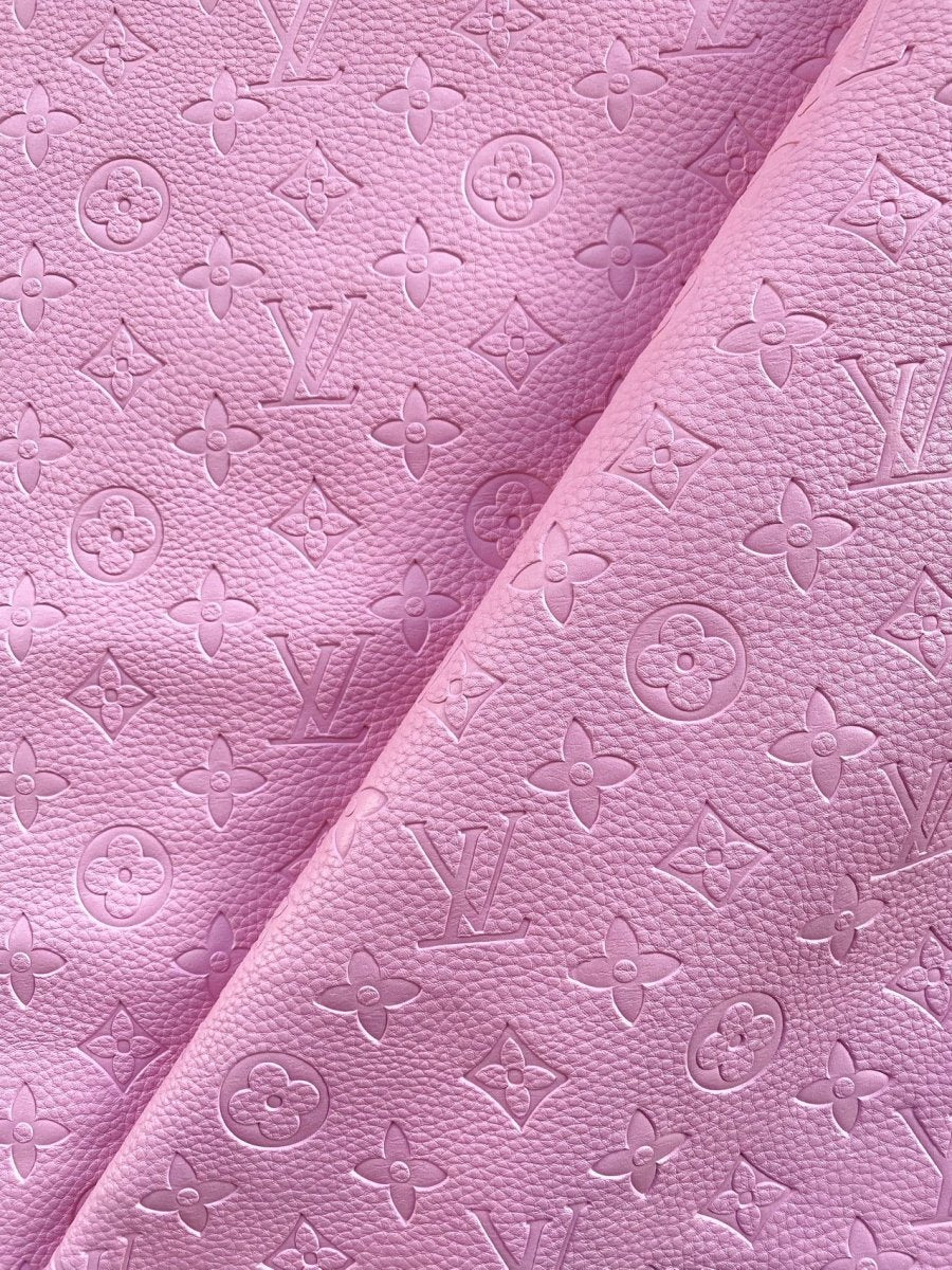 Girl Pink Barbie LV Upholstery Custom Leather for Shoes - mingfabricstore