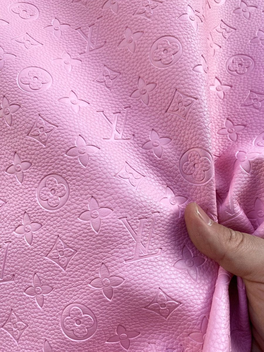 Girl Pink Barbie LV Upholstery Custom Leather for Shoes - mingfabricstore
