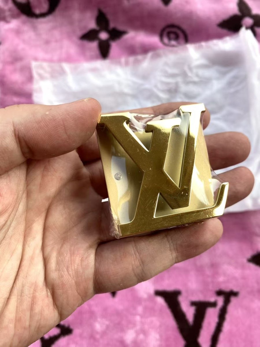 Gold Louis Vuitton LV Belt Buckle Handmade Accessory for Custom DIY Projects - mingfabricstore
