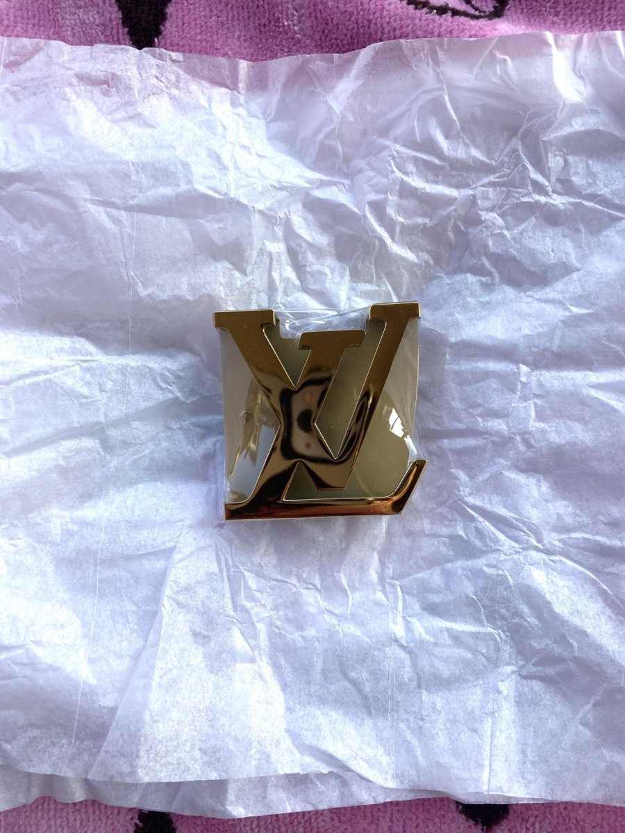 Gold Louis Vuitton LV Belt Buckle Handmade Accessory for Custom DIY Projects - mingfabricstore