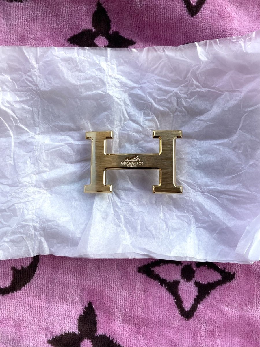 Gold Metal Hermes Belt Buckle Handmade Accessory for Custom DIY Projects - mingfabricstore