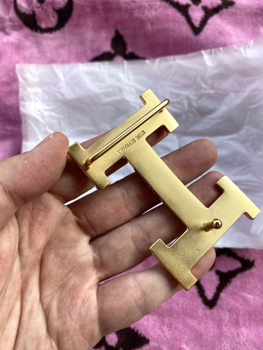 Gold Metal Hermes Belt Buckle Handmade Accessory for Custom DIY Projects - mingfabricstore