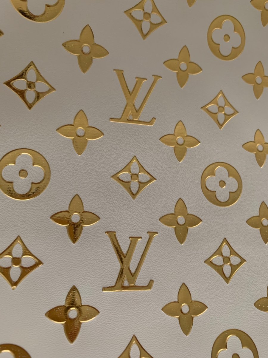 Golden Embossed LV Leather for Custom - mingfabricstore