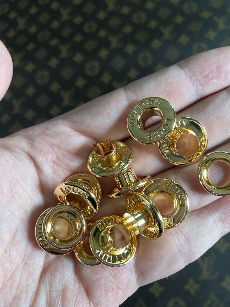 Golden LV Louis Vuitton Eyelet Bag Accessory for Custom Bag Repair DIY - mingfabricstore