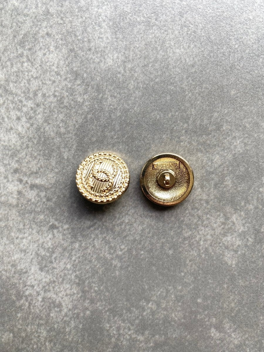 Golden Metal Chanel Button Designer Accessory for Handmade Custom Clothing Upholstery - mingfabricstore