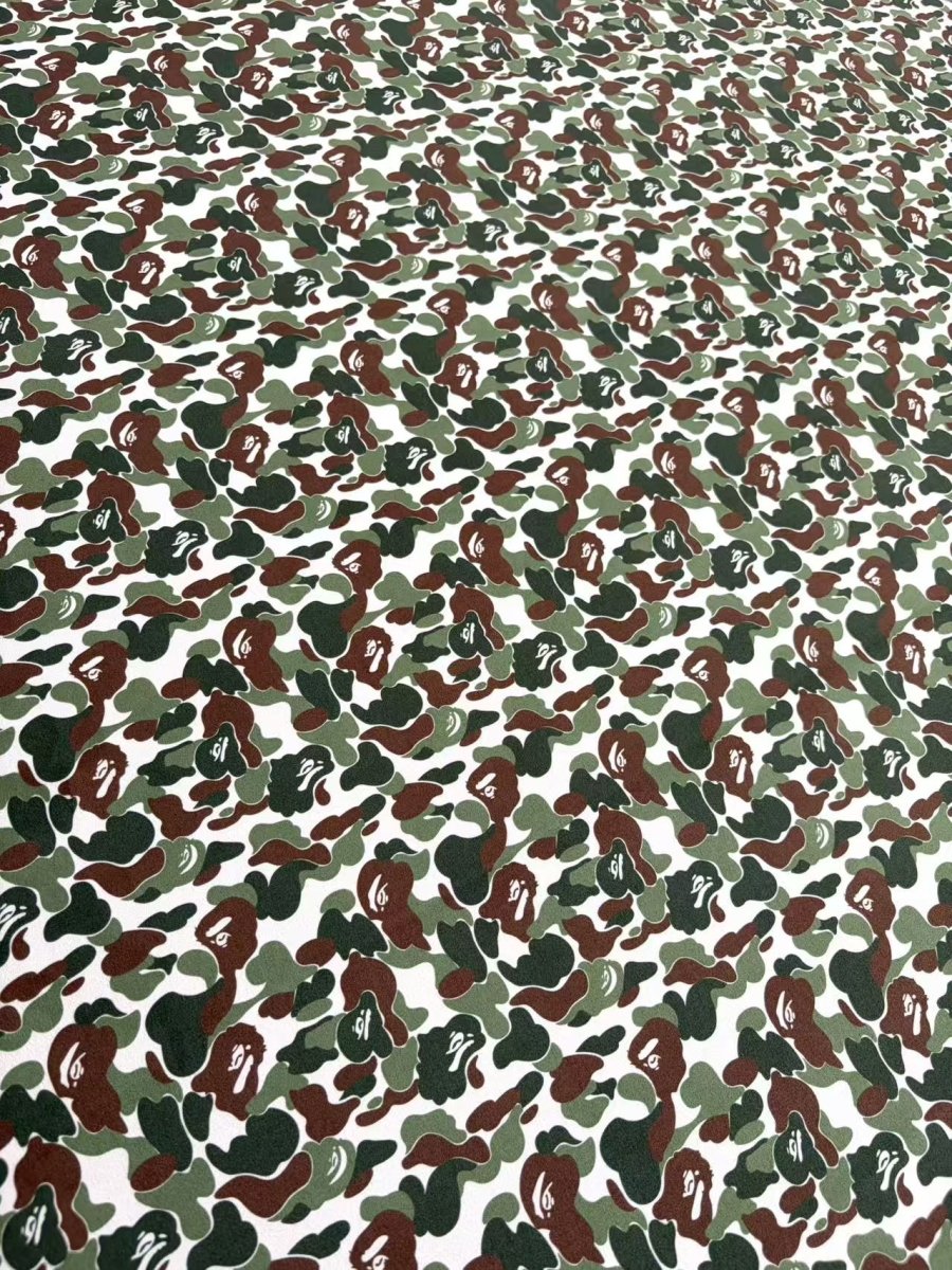 Green Camo Bape Suede Upholstery Fabric for Car Headliner Speaker Cover DIY - mingfabricstore