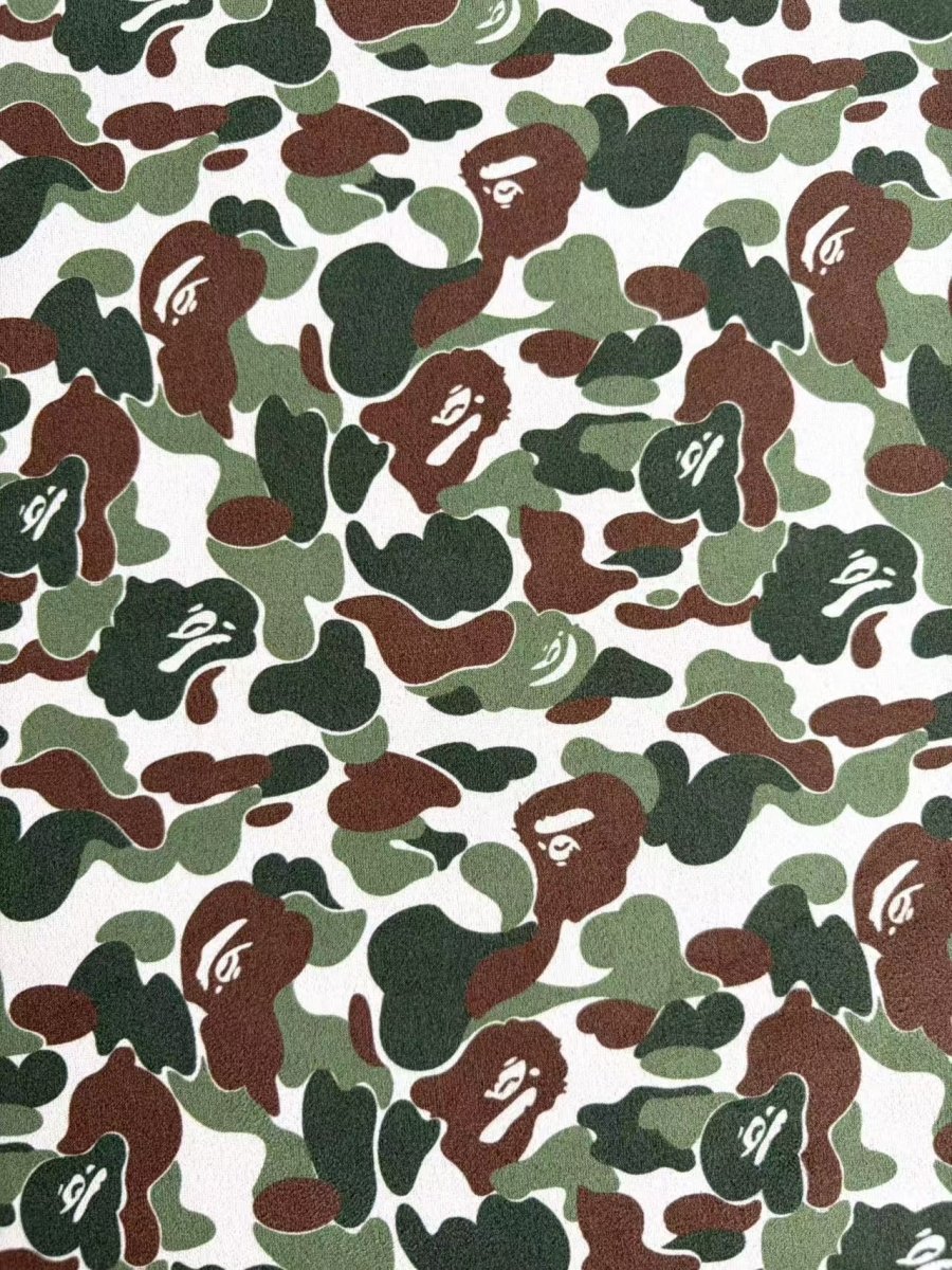 Green Camo Bape Suede Upholstery Fabric for Car Headliner Speaker Cover DIY - mingfabricstore