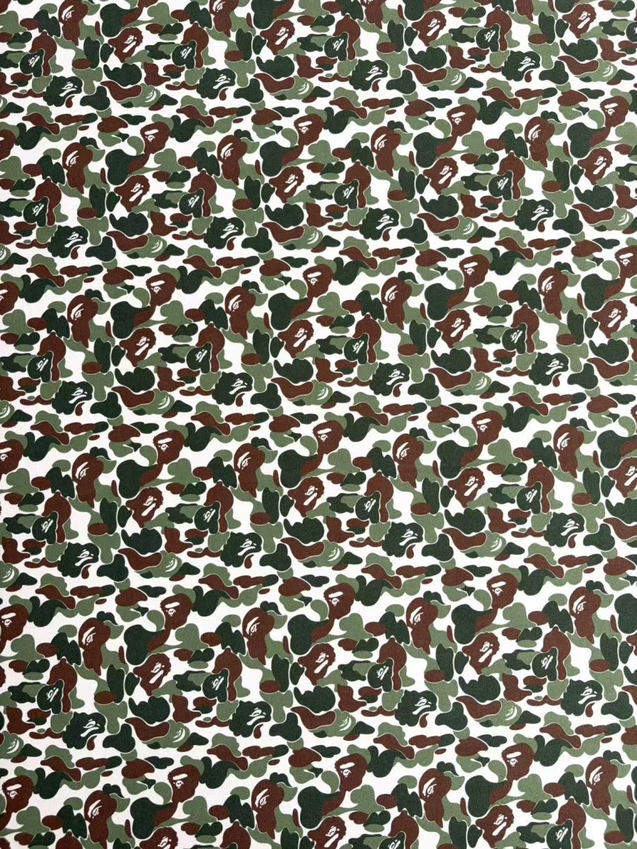 Green Camo Bape Suede Upholstery Fabric for Car Headliner Speaker Cover DIY - mingfabricstore