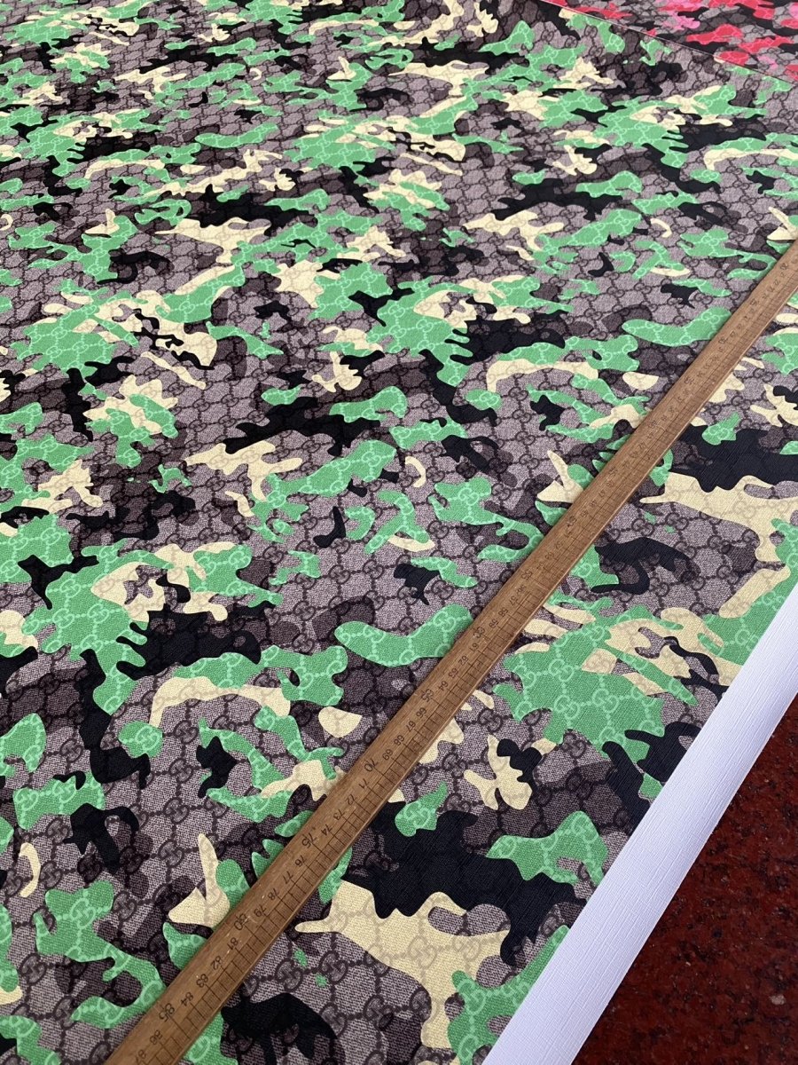 Green Camo Gucci Shoe Leather Sheet Sewing DIY Sold by Yard - mingfabricstore