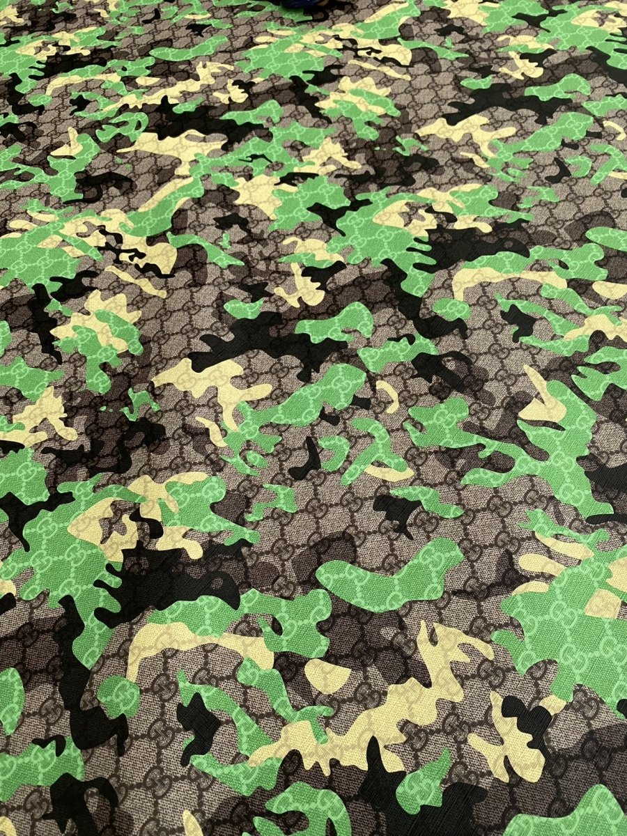 Green Camo Gucci Shoe Leather Sheet Sewing DIY Sold by Yard - mingfabricstore