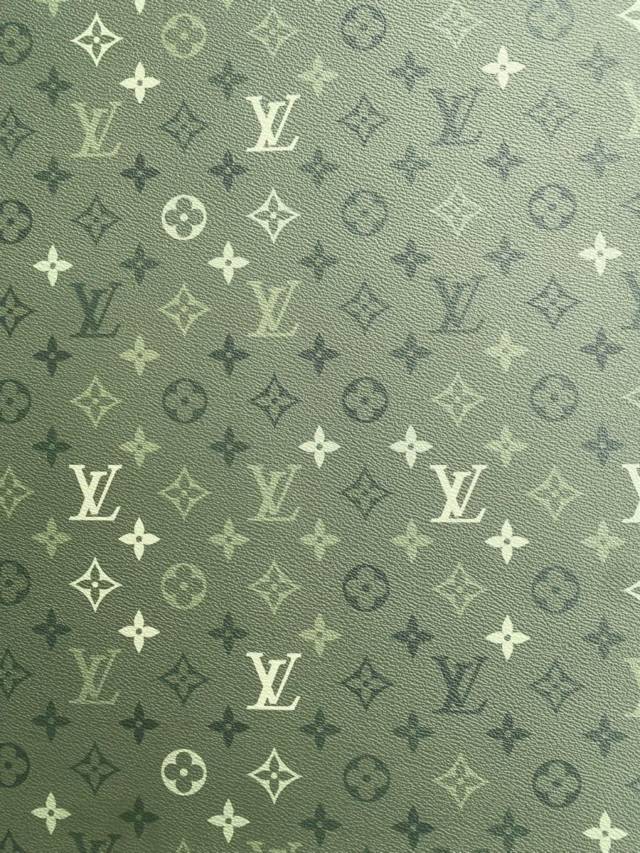 Green Camouflage Louis Vuitton Designer Shoe Leather Car Wrap - mingfabricstore